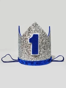 1入組閃亮數字設計生日派對帽現代亮片裝飾派對帽 - 彩色 - 查看 1