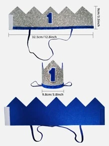 1入組閃亮數字設計生日派對帽現代亮片裝飾派對帽 - 彩色 - 查看 2