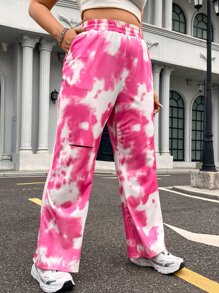 Flirla Pantalones acampanados de tie dye desgarro - Multicolor - Ver 1