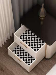 Giấy Dán Tường PVC, Cuộn Keo Dán Tường Họa Tiết Ca Rô Hiện Đại Cho Gia Đình - Đen và trắng - Xem 3