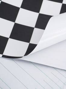 Giấy Dán Tường PVC, Cuộn Keo Dán Tường Họa Tiết Ca Rô Hiện Đại Cho Gia Đình - Đen và trắng - Xem 4