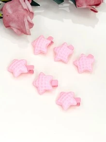 6入組小女童星形裝飾髮夾