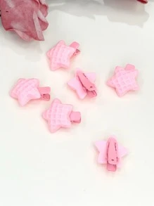 6入組小女童星形裝飾髮夾