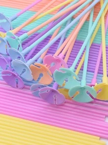 10入組乳膠氣球棒白色氣球支架帶杯子婚禮生日派對充氣裝飾用品配件 - 彩色 - 查看 2