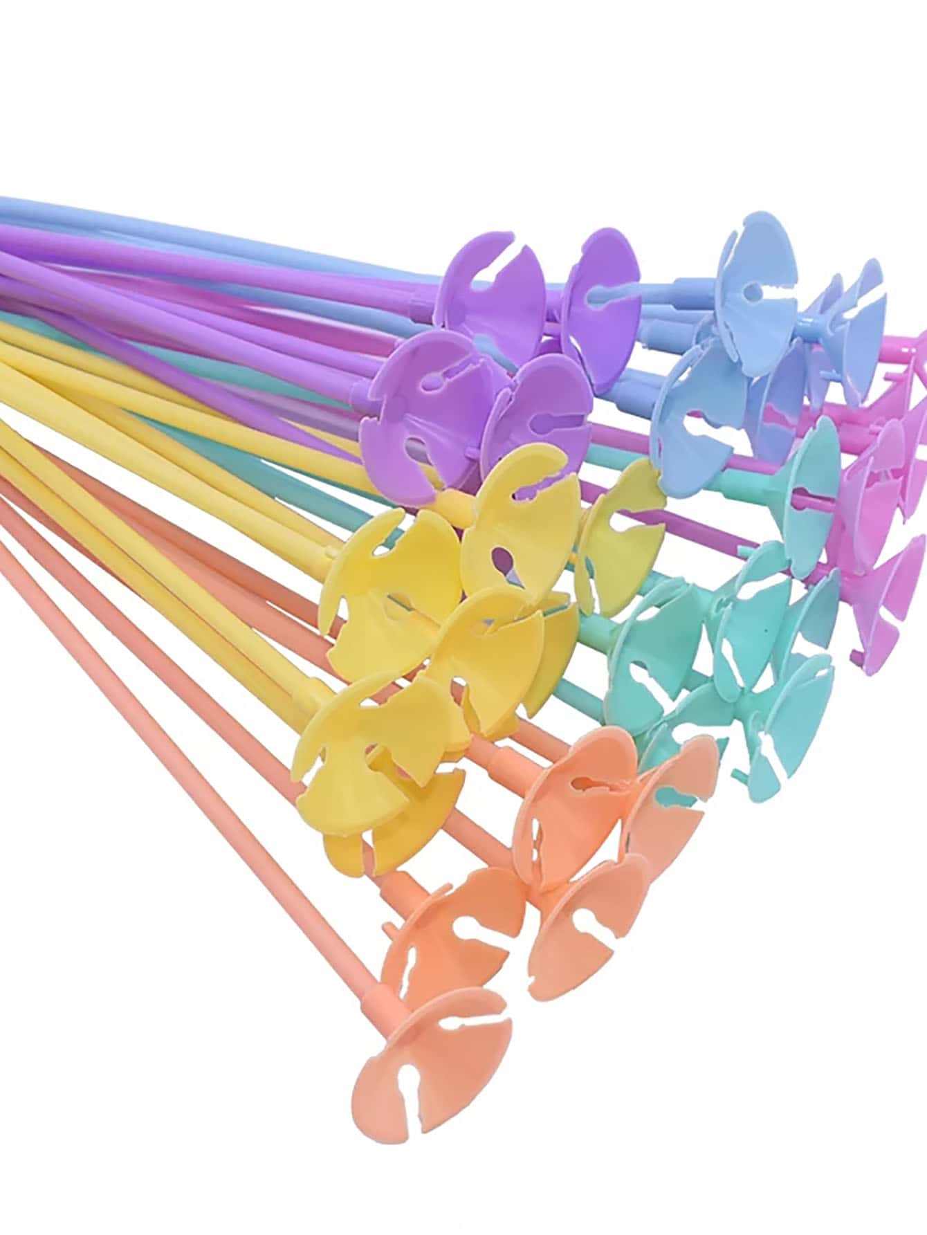 10入組乳膠氣球棒白色氣球支架帶杯子婚禮生日派對充氣裝飾用品配件 - 彩色 - 查看 1