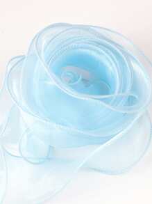 2卷220厘米淡藍色禮品包裝絲帶浪漫滌綸絲帶禮品鮮花包裝派對裝飾 - 淺藍色 - 查看 1