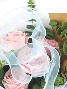 2卷220厘米淡藍色禮品包裝絲帶浪漫滌綸絲帶禮品鮮花包裝派對裝飾 - 淺藍色 - 查看 2