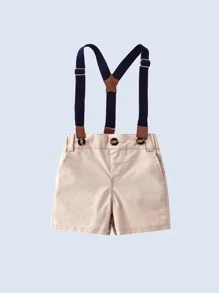 2 件套男婴套装：蓝色条纹短袖衬衫配领结和短裤，时尚适合生日派对、婚礼、周年纪念 - 彩色 - 查看 4