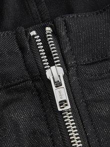 SHEIN ICON Plus Size Summer Solid Color Zipper Back Slim Fit Tube Top - Black - View 3