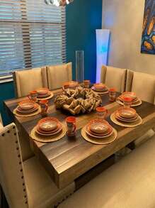 1 tấm lót vải dệt, tấm lót bàn bằng vải cổ điển cho nhà bếp - Màu Khaki - Xem 3