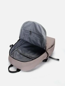 3pcs Men Letter Graphic Casual Daypack Set With pen bag Bookbag Set College Bag Set High School Students Graduate Students University Freshman Sophomore for Commute, Outdoors, Hiking Travel - Dusty Pink - View 8