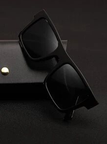 Men Square Frame Sunglasses - Black - View 6