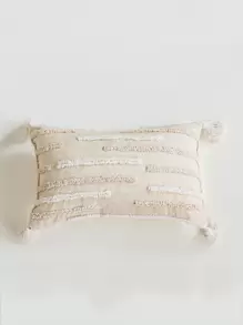 1pc 3D Asymmetrical Striped Tufted Embroidered Cushion Cover, Pillow Cover Only (No Filler Included)