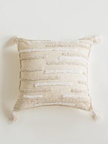 1pc 3D Asymmetrical Striped Tufted Embroidered Cushion Cover, Pillow Cover Only (No Filler Included)