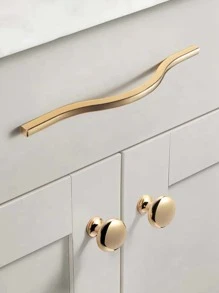 奢華金色和簡約弧形櫥櫃門把手,適用於衣櫃、抽屜和櫥櫃,1 件 - 金色 - 查看 2