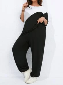 Calvaya Bộ thời trang Plus Size Sọc bên Khối Màu Giải trí - Nhiều màu - Xem 4