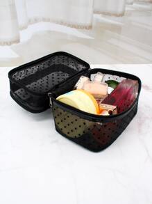 Túi trang điểm hai lớp, Đồ dùng cần thiết khi đi du lịch - màu đen - Xem 2