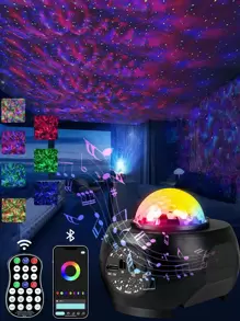 1 pieza Proyector de lámpara de puesta de sol ABS proyección romántico con patrón de galaxia para fiesta - Negro - Ver 3