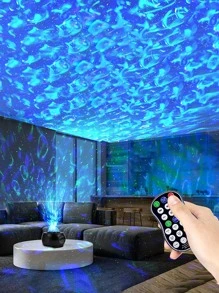 1 pieza Proyector de lámpara de puesta de sol ABS proyección romántico con patrón de galaxia para fiesta - Negro - Ver 2