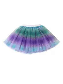 Young Girl Gradient Mesh Fluffy Skirt - Multicolor - View 2
