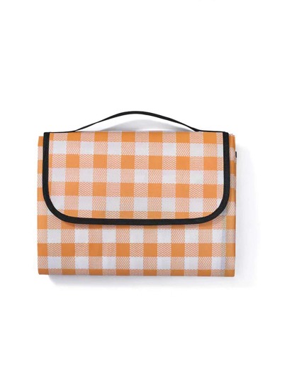 1peça Cobertor não tecido tecido piquenique padrão de guingão à prova d'água espessado exterior para grama