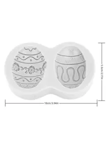 1入組雙格矽膠復活節兔子和彩蛋設計矽膠模具