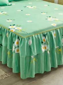 1 Họa Tiết Hoa Đồ Họa Giường Váy, Hoạt Hình Vải Chăn Ga Giường Váy Cho Gia Đình, Tất Cả Các Mùa - Nhiều màu - Xem 3