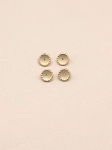 4 Nút Mini Hợp Kim Kẽm, Nút Tròn Trang Trí Kim Cương Giả Kim Loại Sang Trọng Để May - Hoa hồng vàng - Xem 1