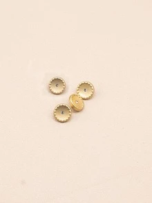 4 Nút Mini Hợp Kim Kẽm, Nút Tròn Trang Trí Kim Cương Giả Kim Loại Sang Trọng Để May - Hoa hồng vàng - Xem 3