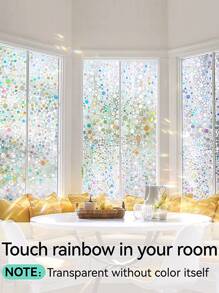 1pc PVC Window Privacy Film, Modern Geometric Pattern Removable, Oil Proof Decorative Film For Living Room, Bathroom Gifts Birthday Graduation