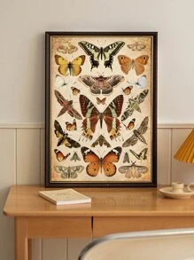 1pc Chemical Fiber Unframed Painting, Modern Butterfly Print Unframed Picture For Home Decor - Multicolor - View 1