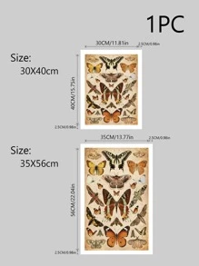 1pc Chemical Fiber Unframed Painting, Modern Butterfly Print Unframed Picture For Home Decor - Multicolor - View 5