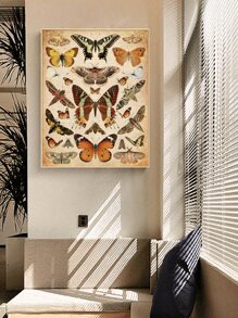 1pc Chemical Fiber Unframed Painting, Modern Butterfly Print Unframed Picture For Home Decor - Multicolor - View 6