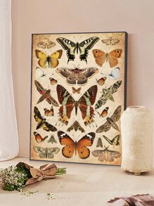 1pc Chemical Fiber Unframed Painting, Modern Butterfly Print Unframed Picture For Home Decor - Multicolor - View 7