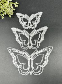 1 Máy Tính Hadfield Thép Cắt Chết, Hiện Đại Thiết Kế Bướm DIY Khắc Stencil Thủ Công Chết - Bạc - Xem 1