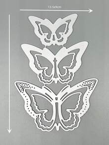 1 Máy Tính Hadfield Thép Cắt Chết, Hiện Đại Thiết Kế Bướm DIY Khắc Stencil Thủ Công Chết - Bạc - Xem 2