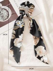 Floral Print Scarf Hair Tie - Multicolor - View 2