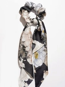 Floral Print Scarf Hair Tie - Multicolor - View 3
