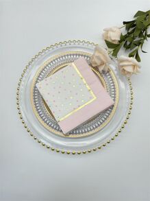 16入組/套可愛波點圖案紙餐巾 - 彩色 - 查看 1