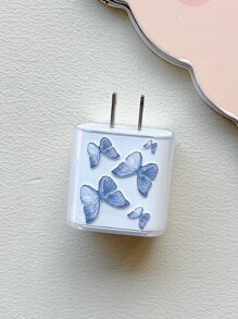 Bộ 5 Vỏ Cáp In Hình Con Bướm Và Nắp Đầu Sạc - Màu xanh lam - Xem 4