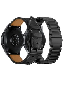 2 chiếc dây đeo đồng hồ trơn tương thích với đồng hồ Samsung - màu đen - Xem 1