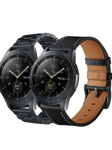 2 chiếc dây đeo đồng hồ trơn tương thích với đồng hồ Samsung - màu đen - Xem 3