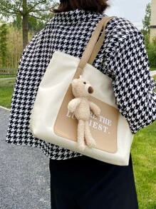 Đúng mốt , Tối giản , Giải trí , Đồ họa Chữ cái Túi tote đeo vai Với trang trí túi Cho cô gái , Cô gái tuổi teen - Nhiều màu - Xem 7