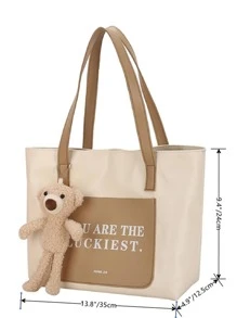 Đúng mốt , Tối giản , Giải trí , Đồ họa Chữ cái Túi tote đeo vai Với trang trí túi Cho cô gái , Cô gái tuổi teen - Nhiều màu - Xem 2