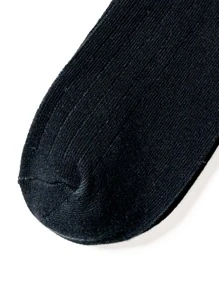 1雙女性素色休閒中筒襪適用於日常 - 黑色 - 查看 3