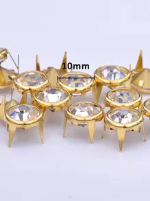 50pcs Crystal Decorative Nail Head, Metallic Rhinestone Decor Sturdy Durable Decorative Nail For Cloth, Shoes, Bag - Multicolor - View 5