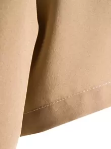 Manfinity Homme Men Single Breasted Satin Shirt - Khaki - View 4