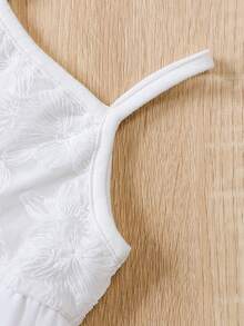 Baby Contrast Lace Cami Jumpsuit & Accessory Headband - White - View 4