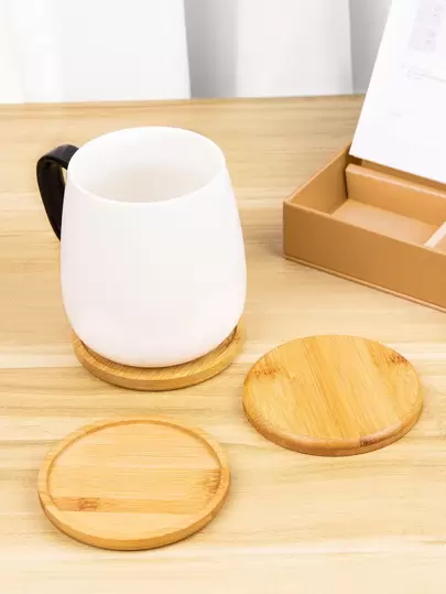 1入組圓形木頭杯墊