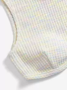 SHEIN EZwear Space Dye Crop Tank Top - Multicolor - View 4